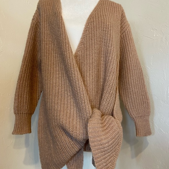 Chunky Knit Wool Blend Cardigan Sweater Designed in Spain S - Picture 2 of 13